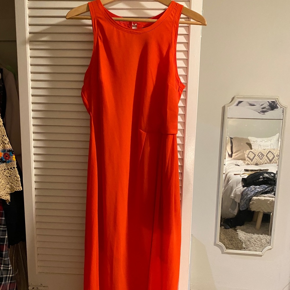 Bold orange dress